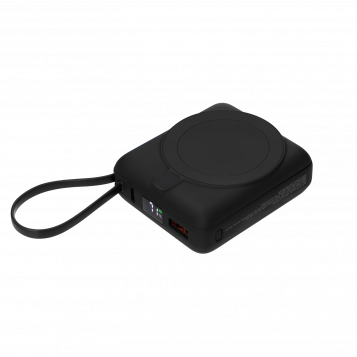 Внешний аккумулятор с подсветкой Риттер PD (Ritter PD) 10000mAh с функцией беспроводной зарядки 15W, черный