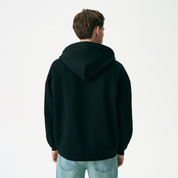 Худи релакс унисекс Баланс (Balance), с начесом, черный, размер 3XL/4XL