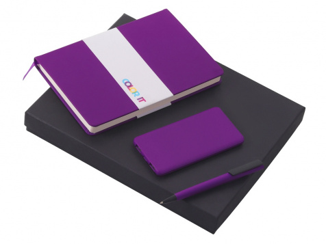 Подарочный набор «COLOR IT» c блокнотом, ручкой и повербанком, 5000 mAh
