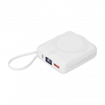 Внешний аккумулятор с подсветкой Риттер PD (Ritter PD) 10000mAh с функцией беспроводной зарядки 15W, белый