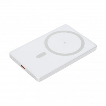 Внешний аккумулятор Атлантис (Atlantis) PD 5000mAh с функцией беспроводной зарядки 15W, серебряный