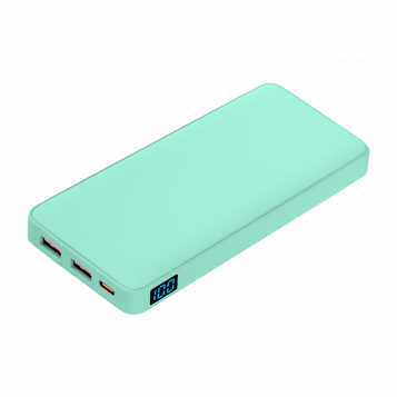 Внешний аккумулятор с подсветкой Анкор Плюс PD (Ancor PD Plus) 10000 mAh, бирюзовый