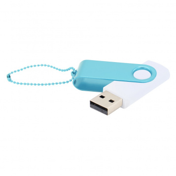Флешка Designer To Go 2.0 USB 16Gb, белый/бирюзовый