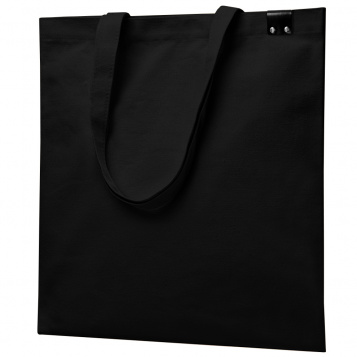 Сумка для покупок IVORY 325 г/м² с PU нашивкой, чёрный/чёрный